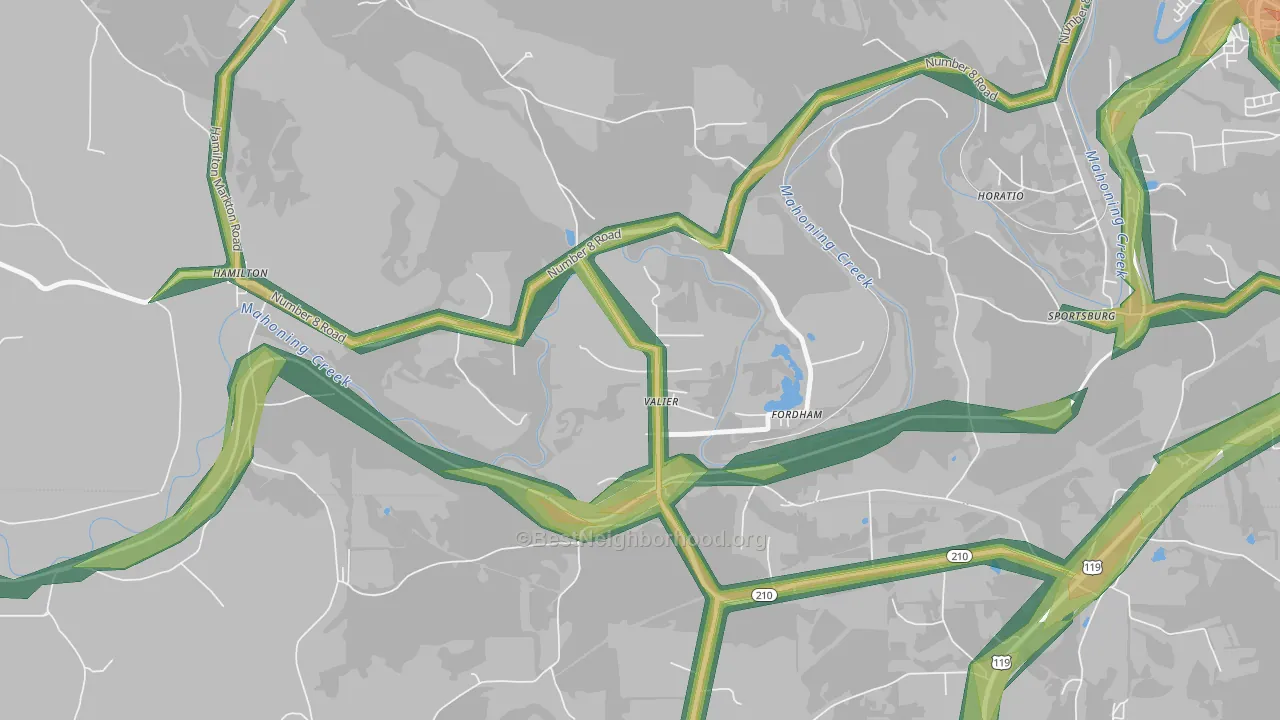 15780, PA Map of Noise Levels in 15780