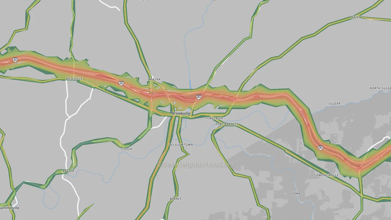 15825, PA Map of Noise Levels in 15825