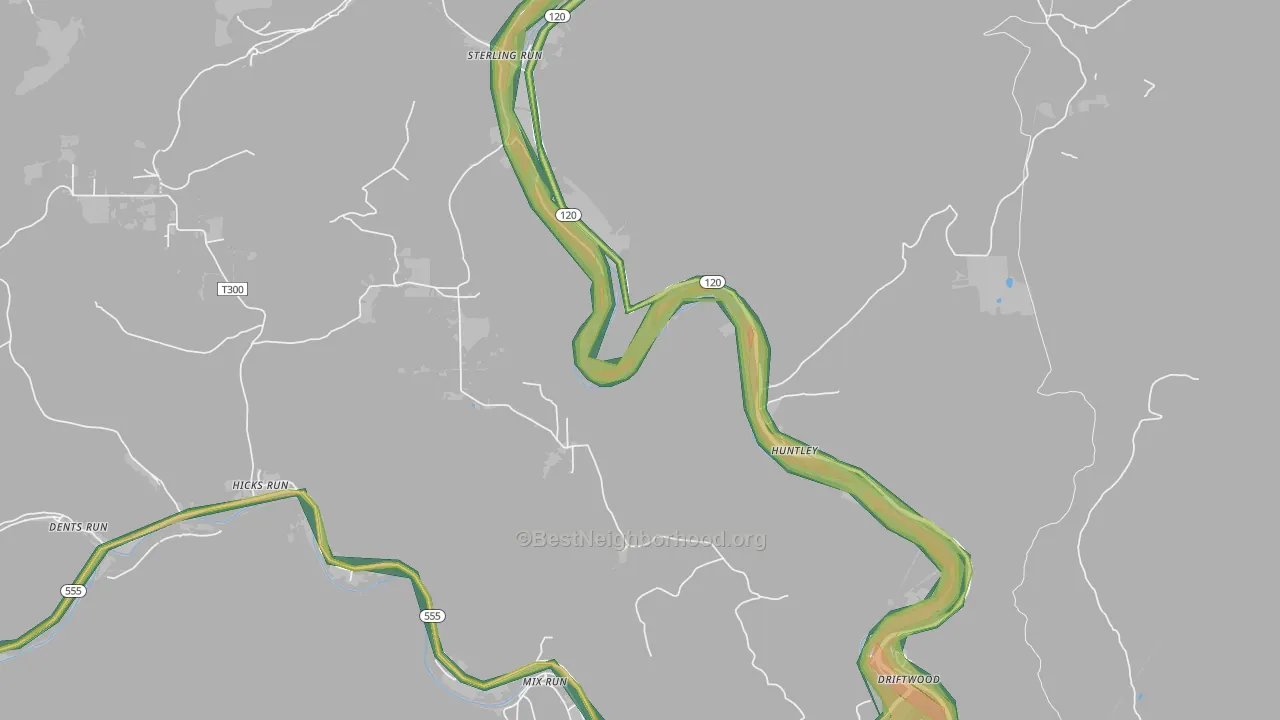 15832, PA Map of Noise Levels in 15832