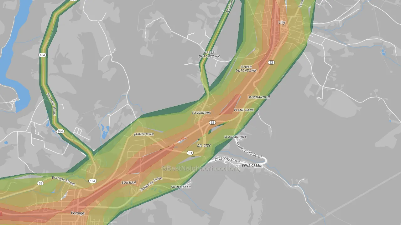 15925, PA Map of Noise Levels in 15925