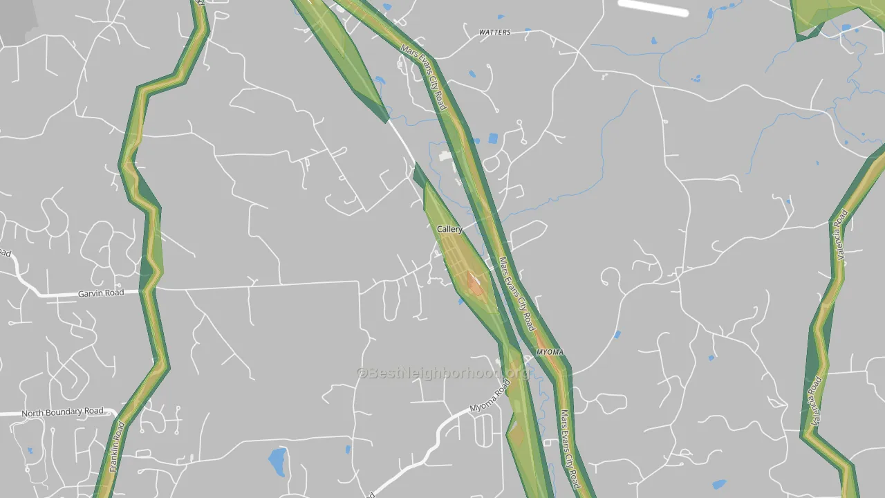 16024, PA Map of Noise Levels in 16024