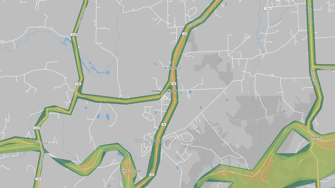 16027, PA Map of Noise Levels in 16027