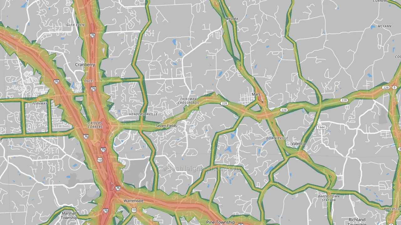 16046, PA Map of Noise Levels in 16046