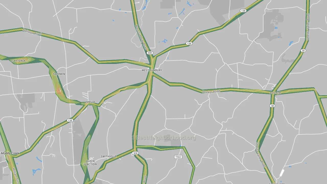 16061, PA Map of Noise Levels in 16061