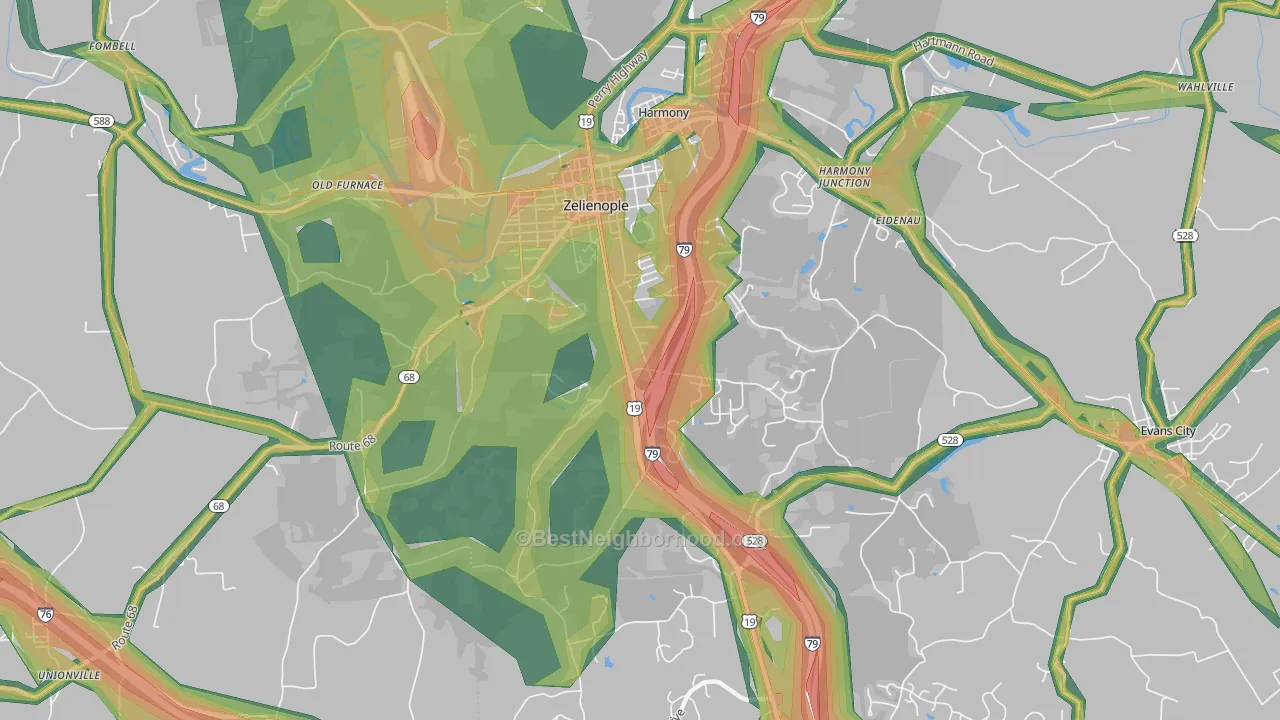 16063, PA Map of Noise Levels in 16063