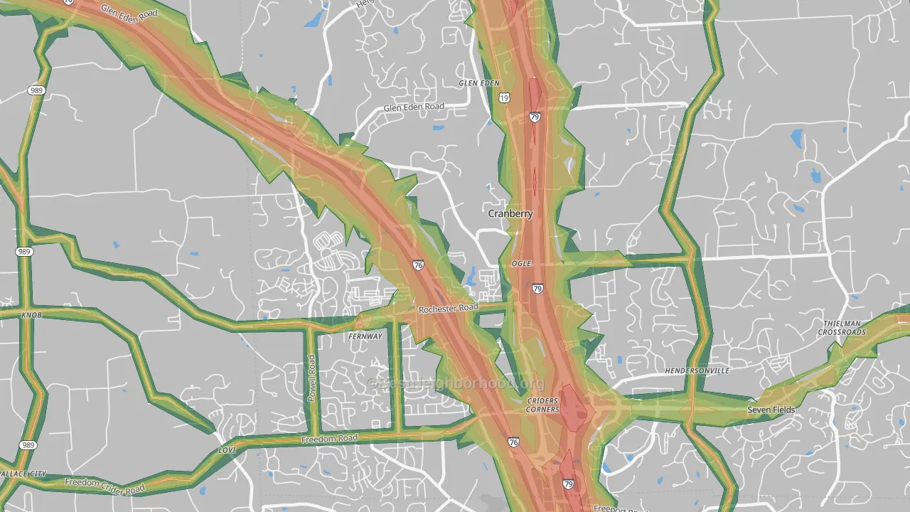 16066, PA Map of Noise Levels in 16066