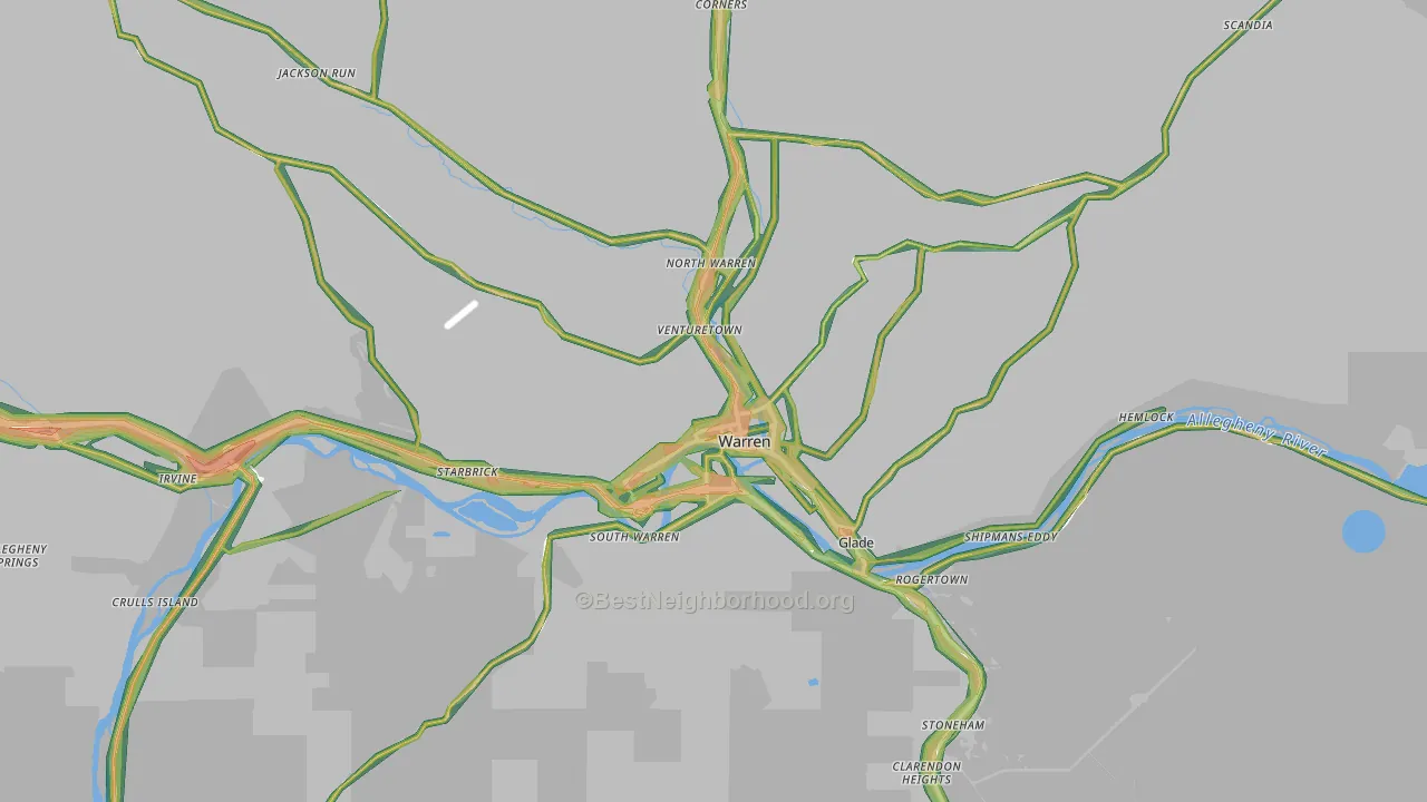 16365, PA Map of Noise Levels in 16365