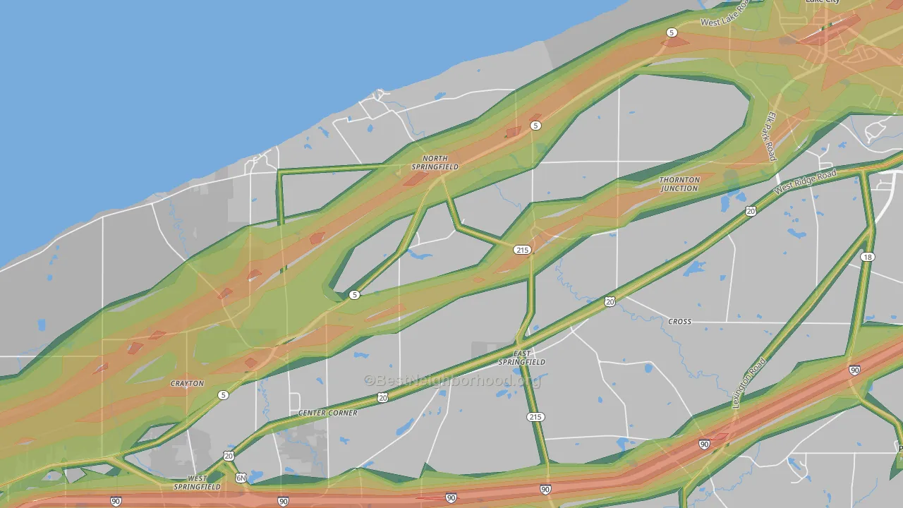 16411, PA Map of Noise Levels in 16411