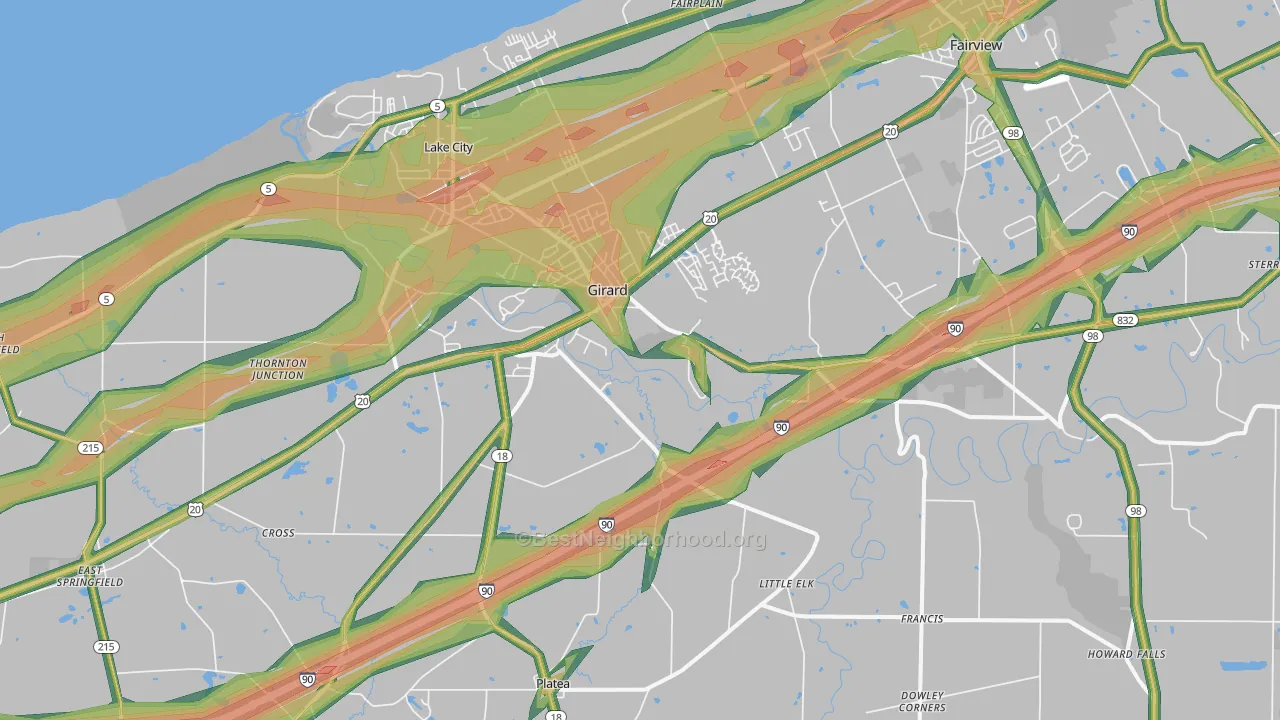 16417, PA Map of Noise Levels in 16417
