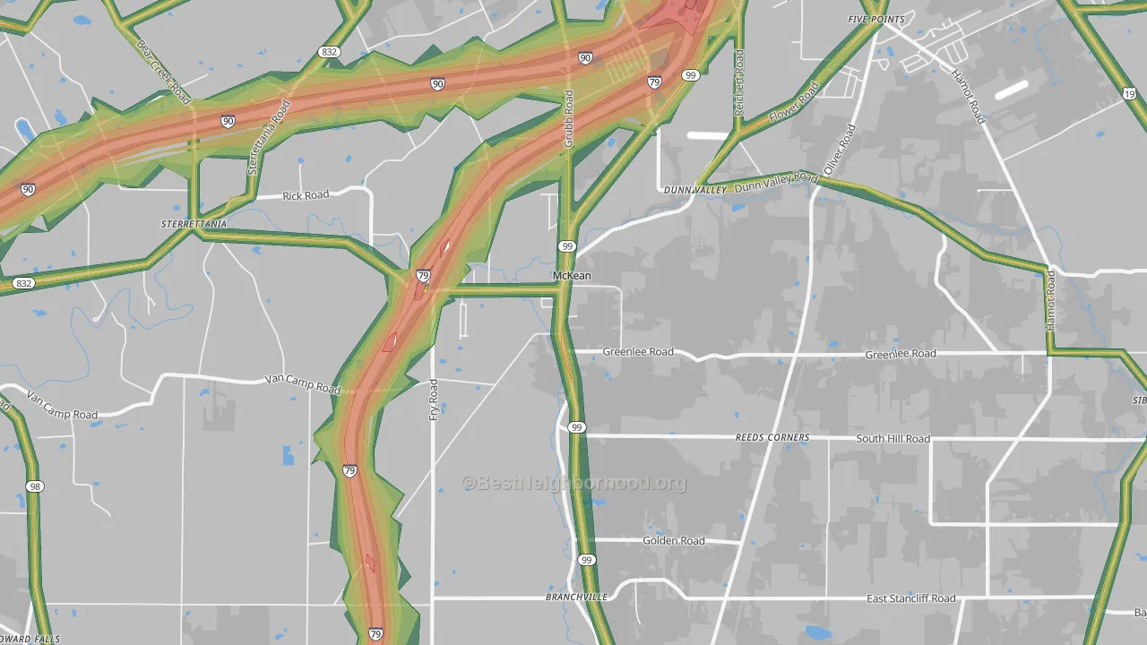 16426, PA Map of Noise Levels in 16426
