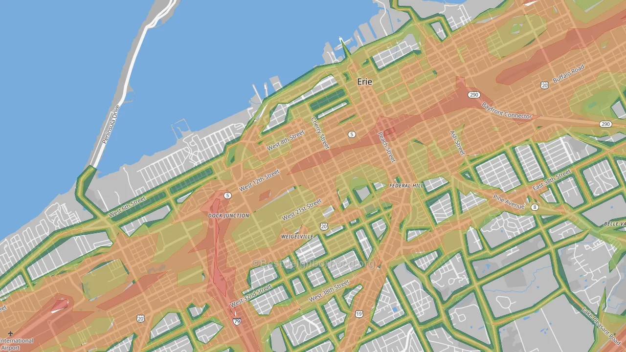 16502, PA Map of Noise Levels in 16502