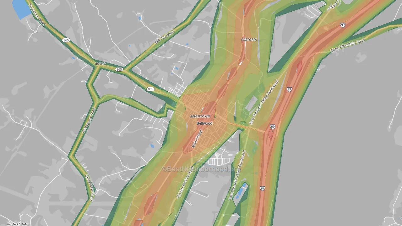 16617, PA Map of Noise Levels in 16617