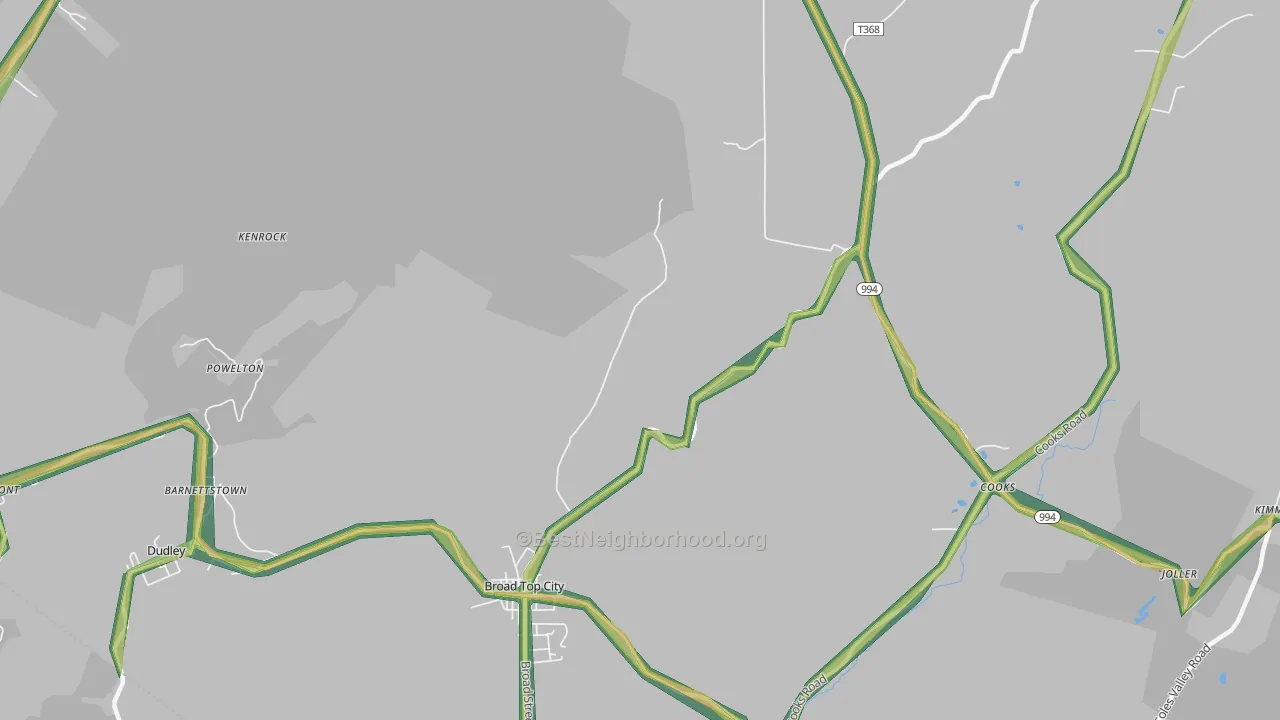 16621, PA Map of Noise Levels in 16621