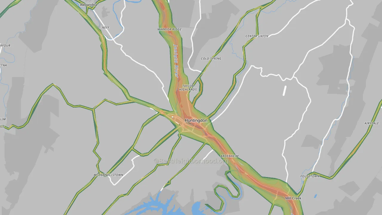 16652, PA Map of Noise Levels in 16652