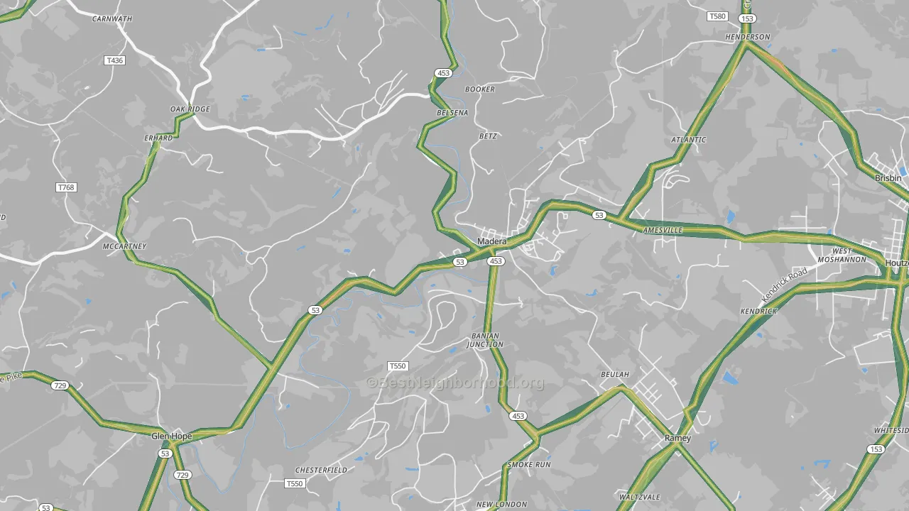 16661, PA Map of Noise Levels in 16661