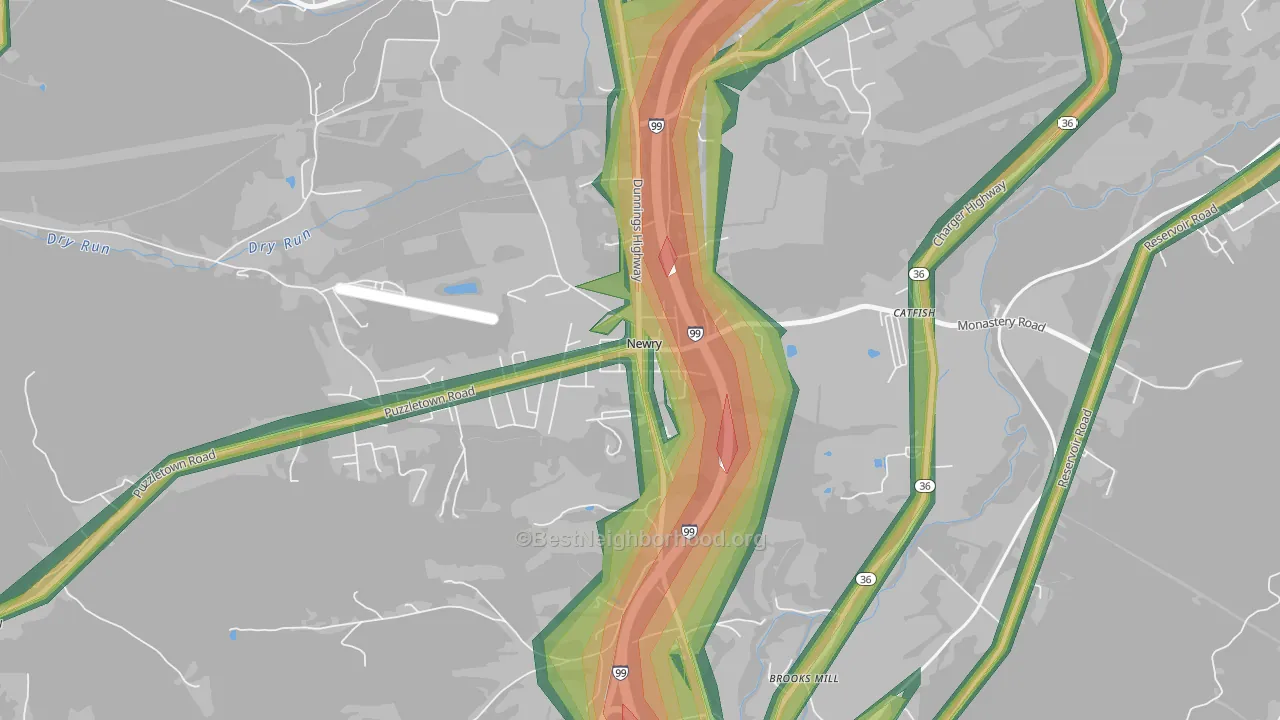 16665, PA Map of Noise Levels in 16665