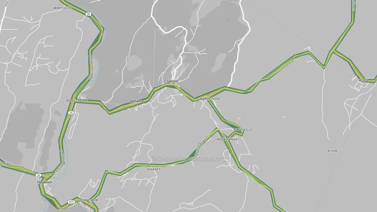16679, PA Map of Noise Levels in 16679