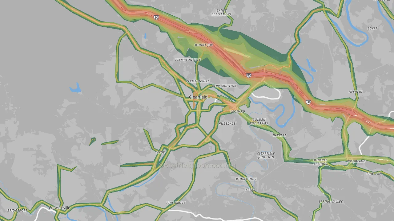 16830, PA Map of Noise Levels in 16830