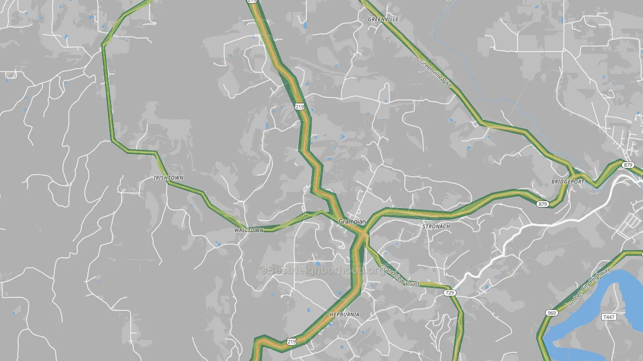 16838, PA Map of Noise Levels in 16838