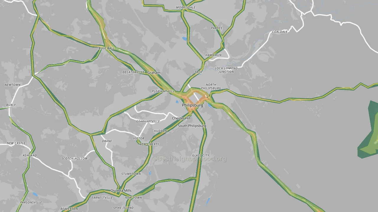 16866, PA Map of Noise Levels in 16866