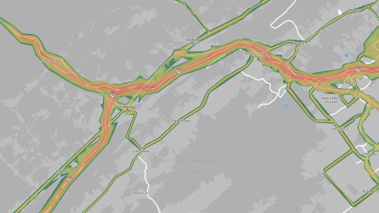 16870, PA Map of Noise Levels in 16870