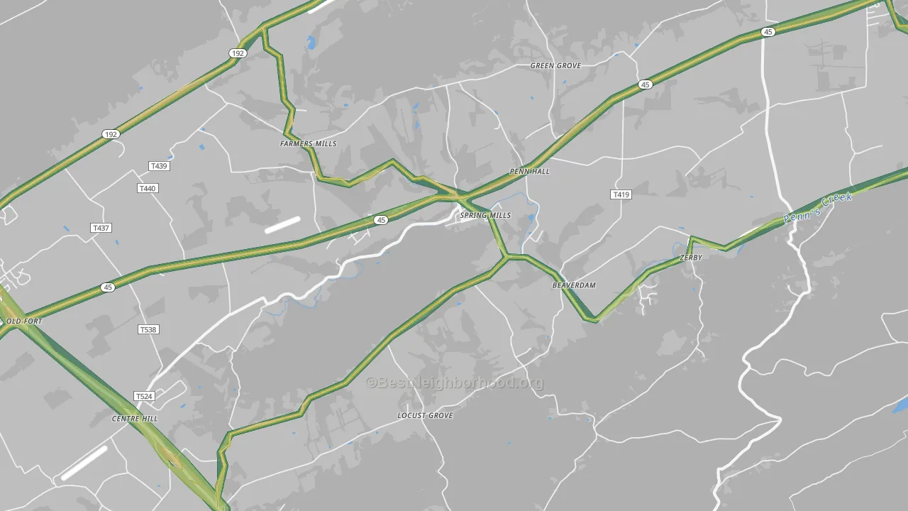 16875, PA Map of Noise Levels in 16875