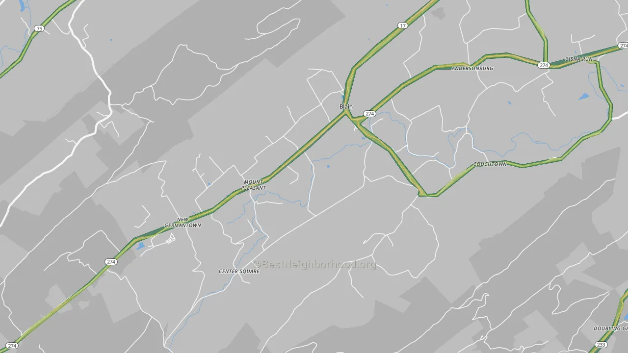 17006, PA Map of Noise Levels in 17006