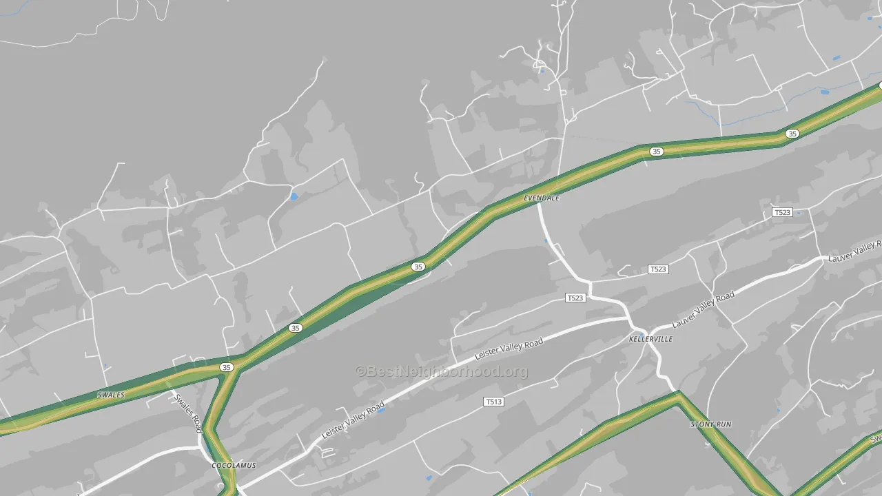 17014, PA Map of Noise Levels in 17014