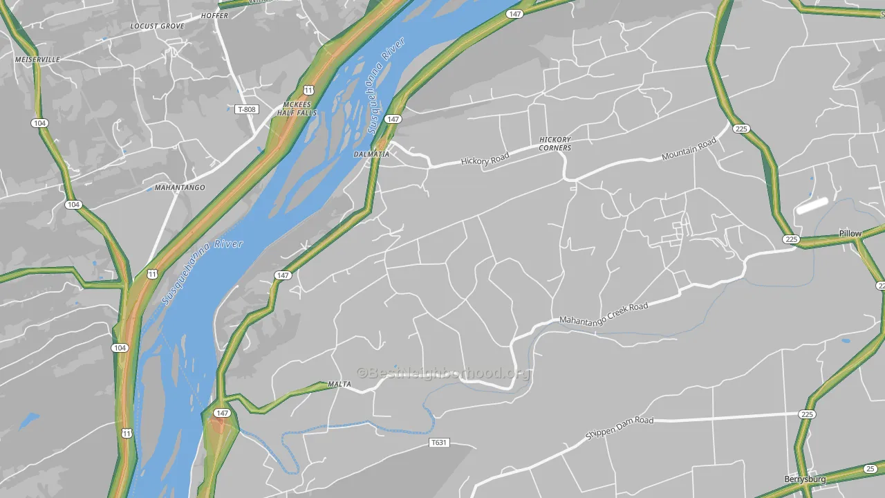17017, PA Map of Noise Levels in 17017