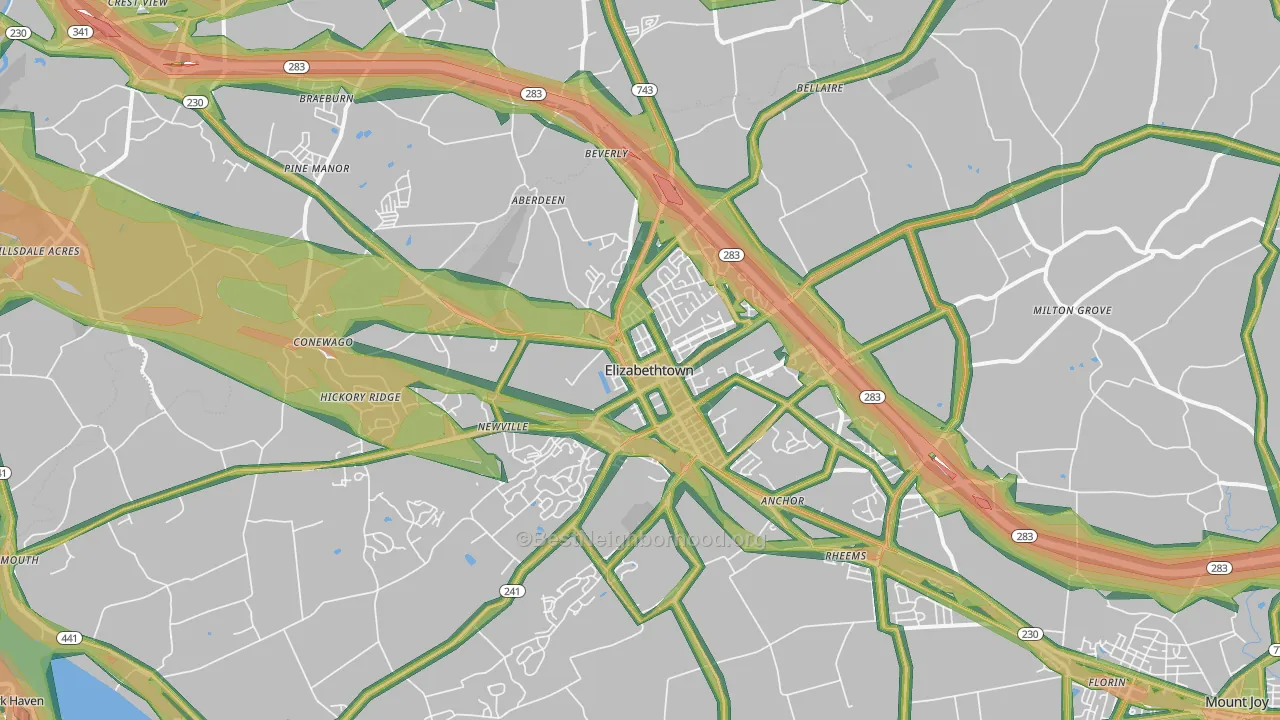17022, PA Map of Noise Levels in 17022