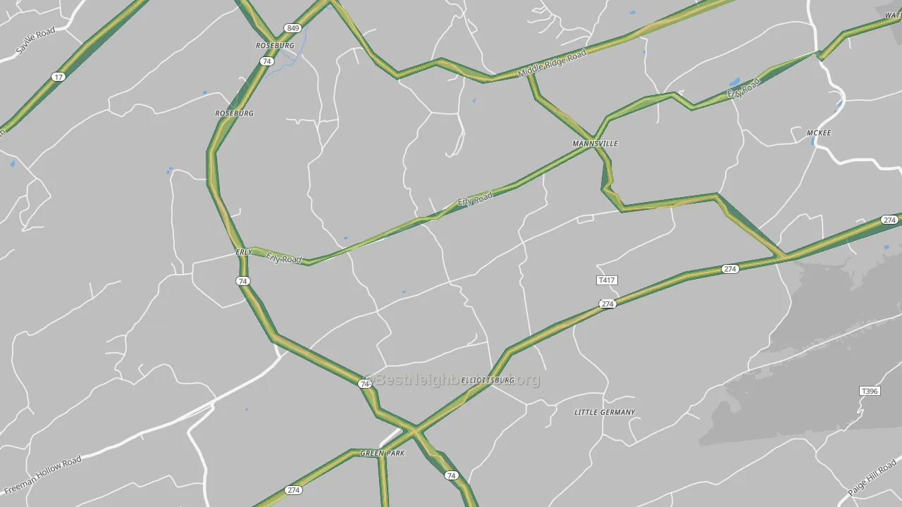 17024, PA Map of Noise Levels in 17024