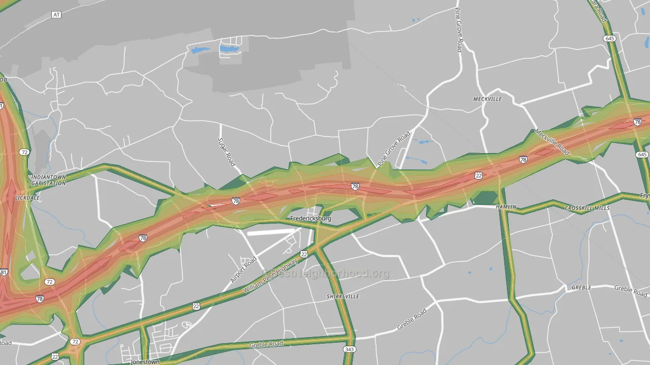 17026, PA Map of Noise Levels in 17026