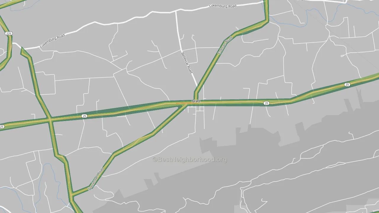 17030, PA Map of Noise Levels in 17030