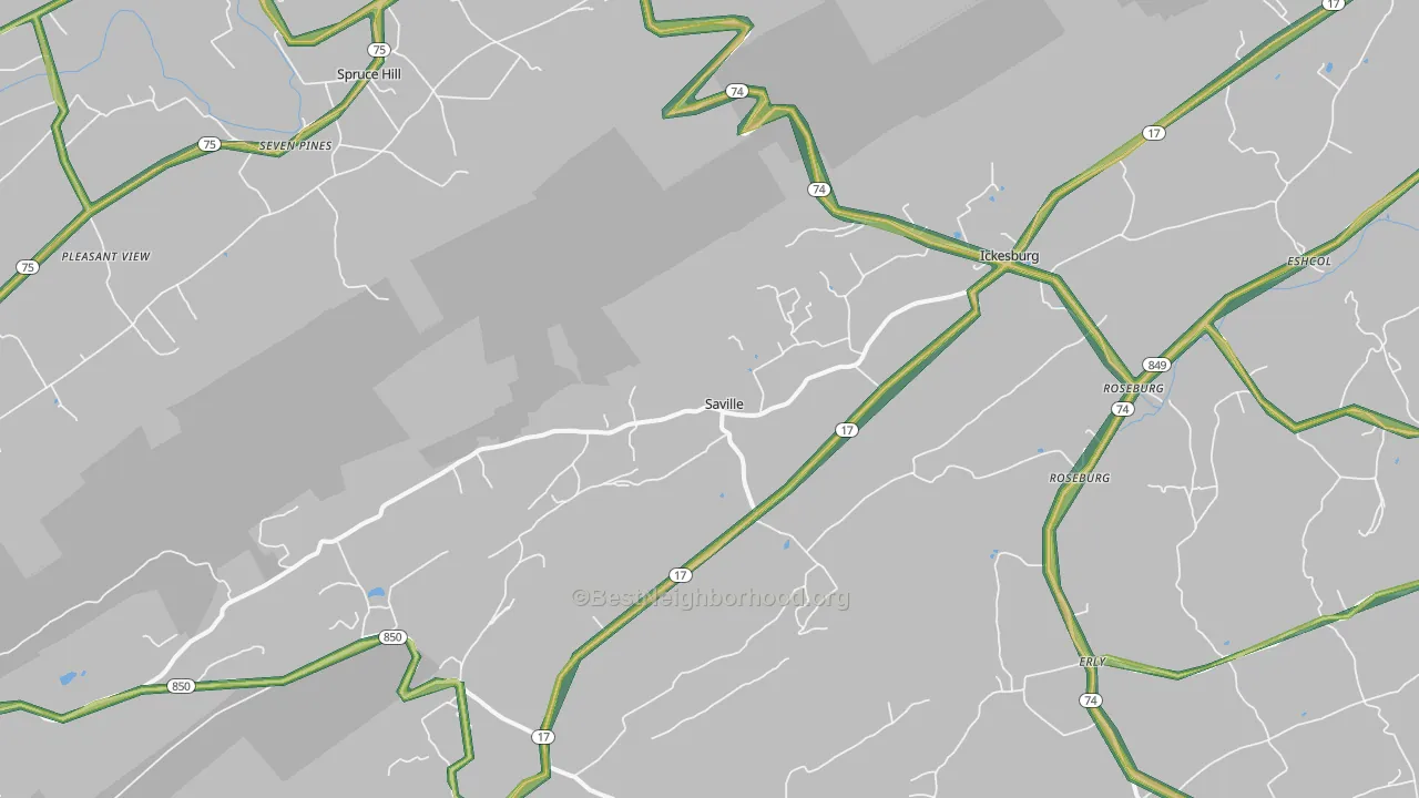17037, PA Map of Noise Levels in 17037