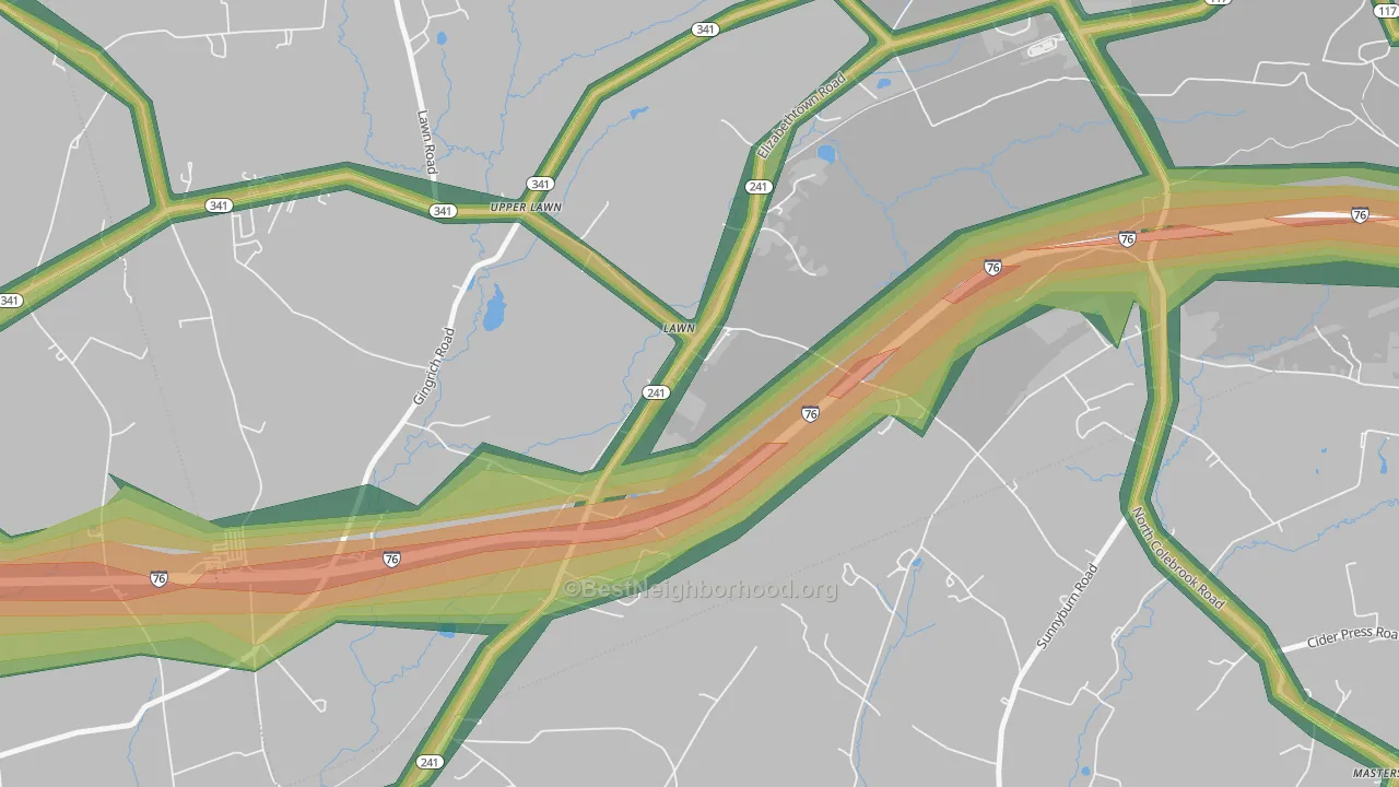 17041, PA Map of Noise Levels in 17041