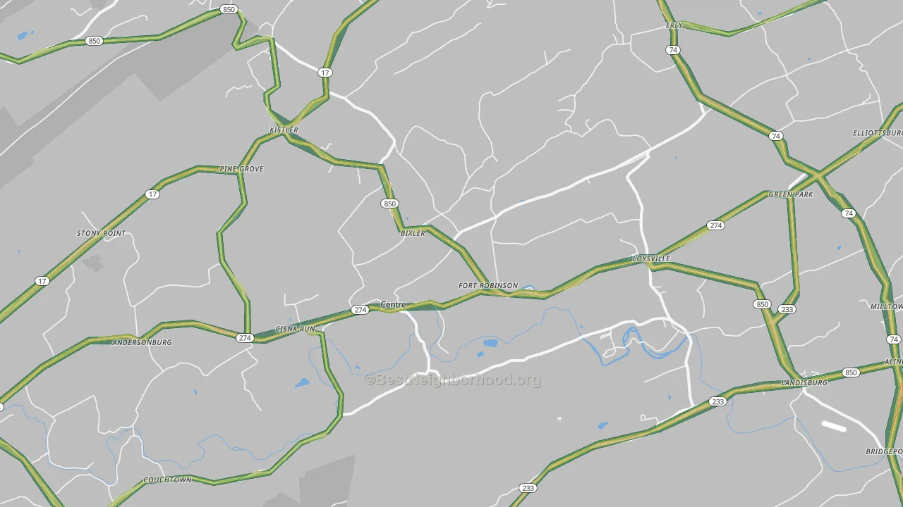 17047, PA Map of Noise Levels in 17047