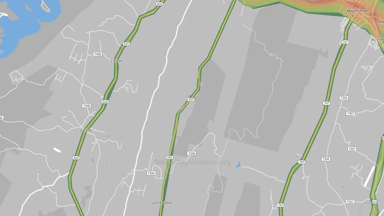 17052, PA Map of Noise Levels in 17052