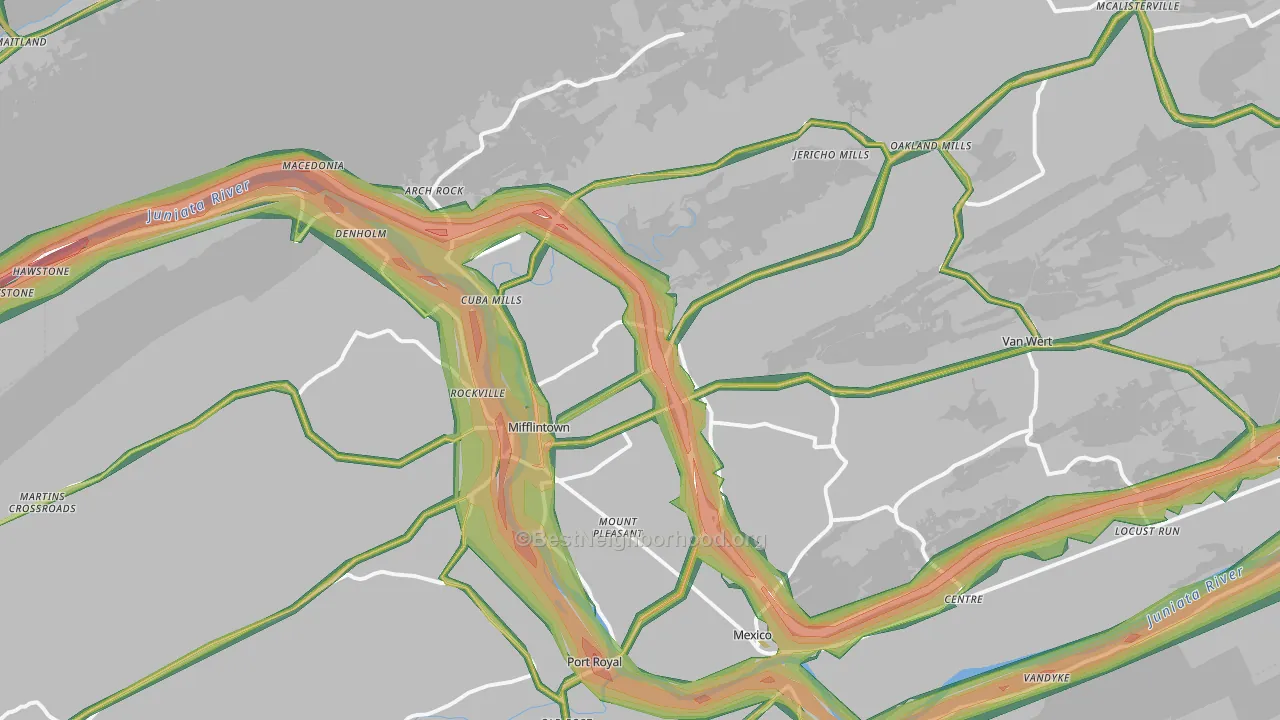 17059, PA Map of Noise Levels in 17059