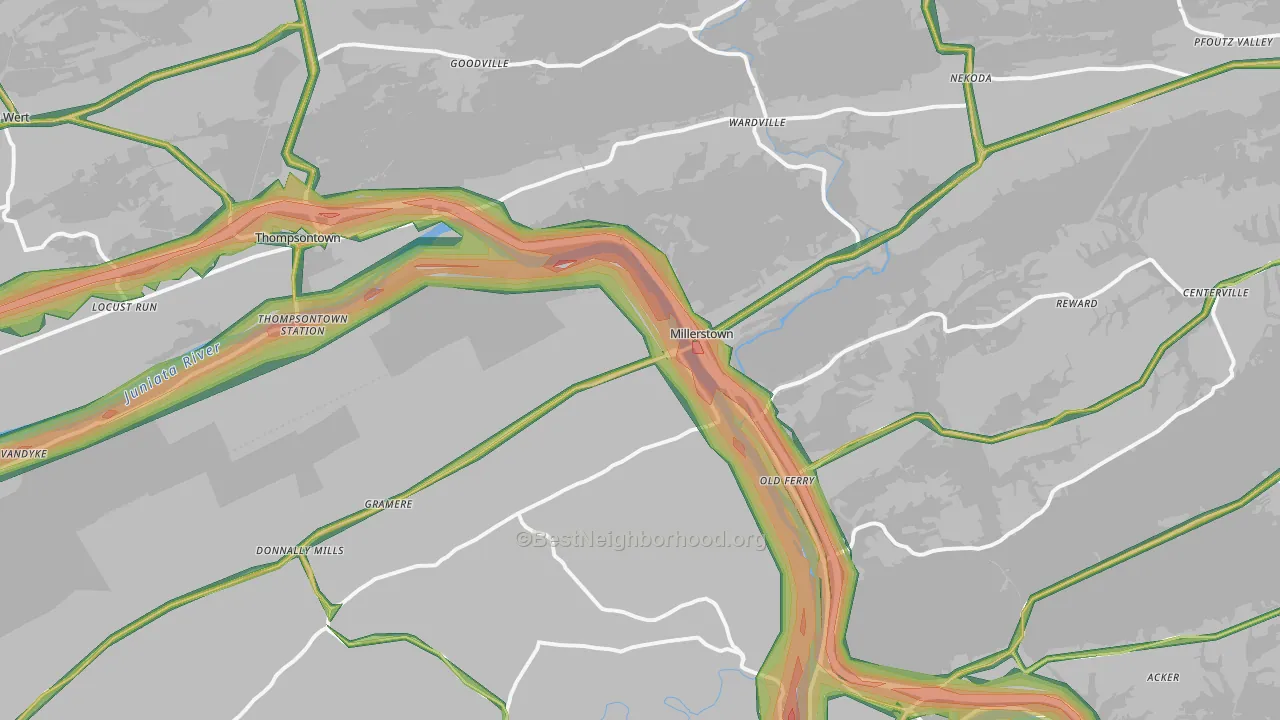 17062, PA Map of Noise Levels in 17062