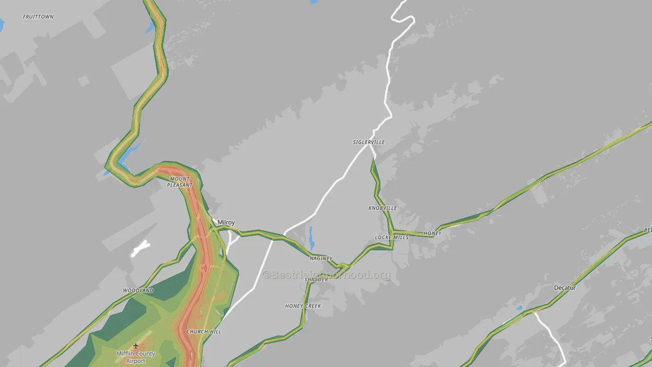 17063, PA Map of Noise Levels in 17063