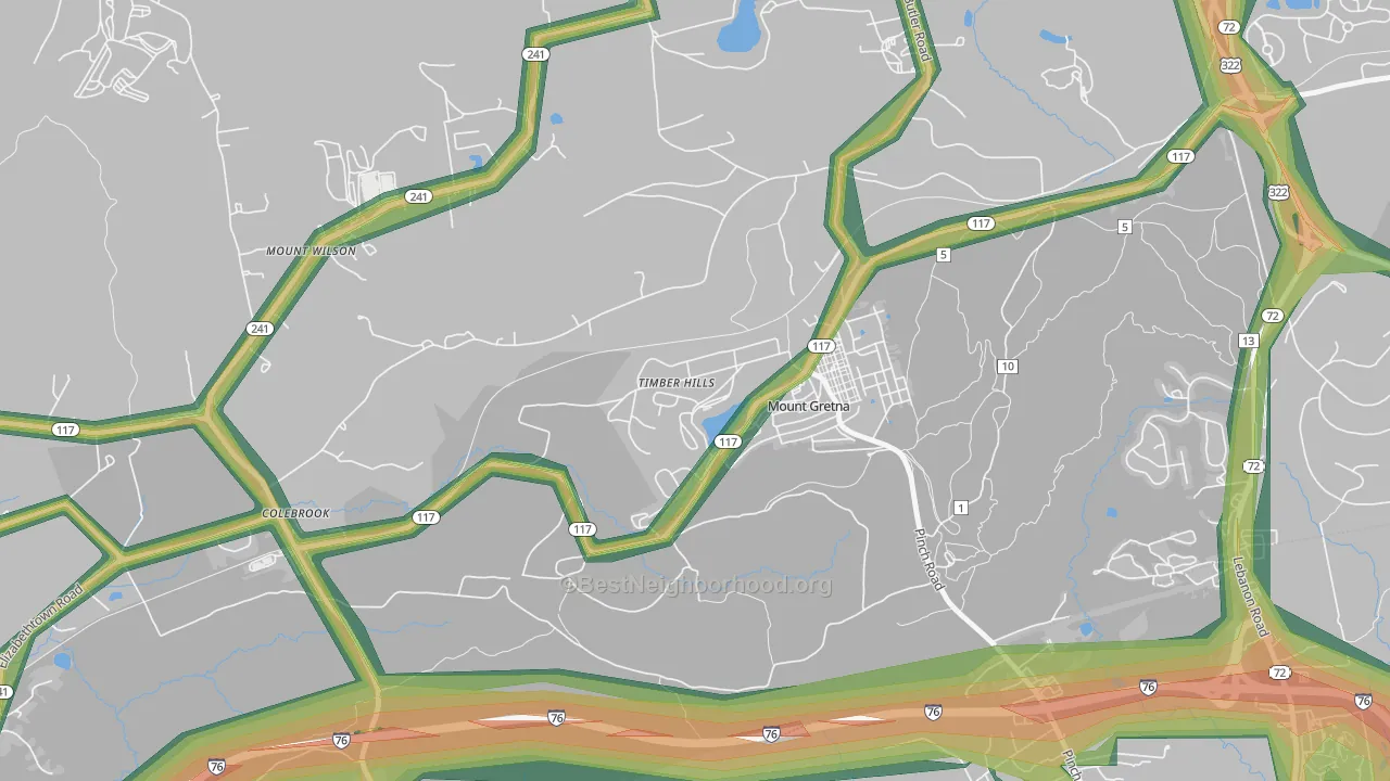 17064, PA Map of Noise Levels in 17064