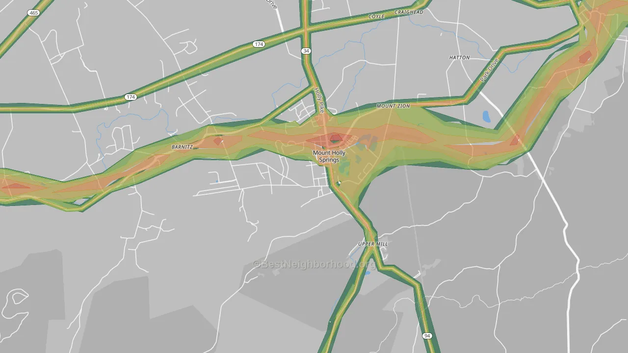 17065, PA Map of Noise Levels in 17065