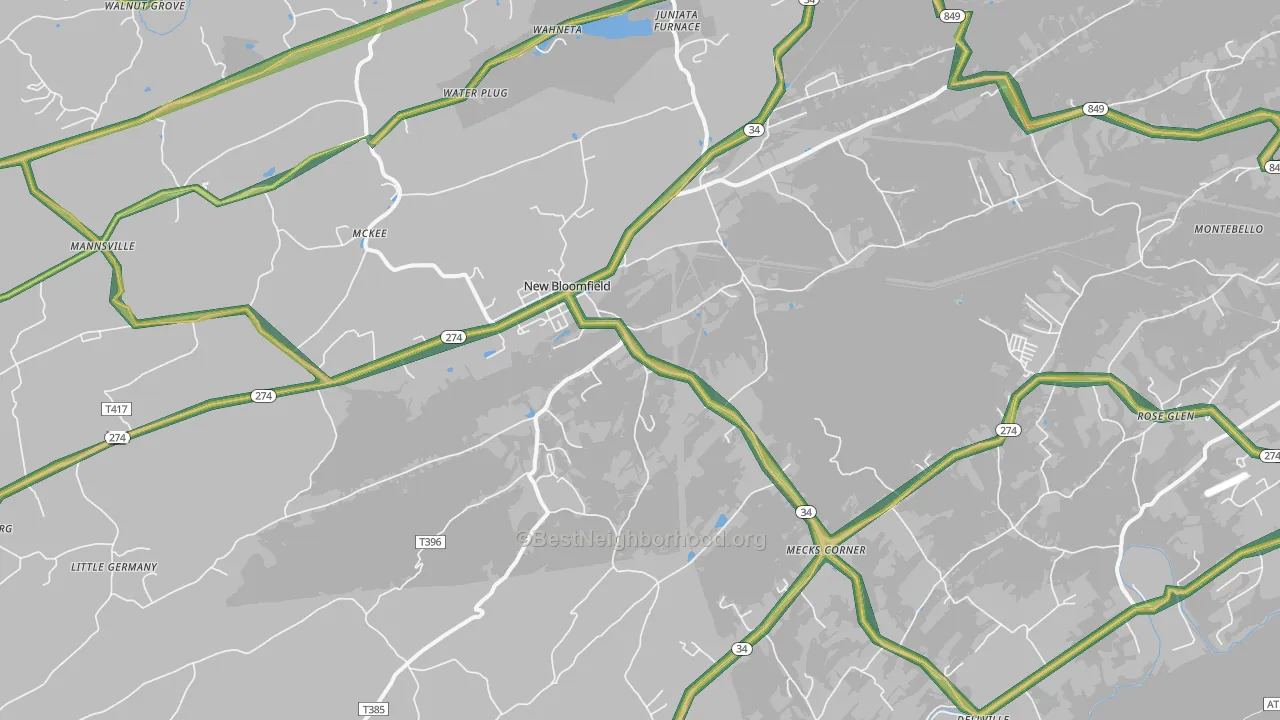 17068, PA Map of Noise Levels in 17068