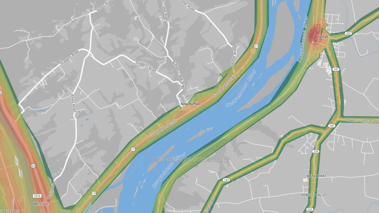 17069, PA Map of Noise Levels in 17069