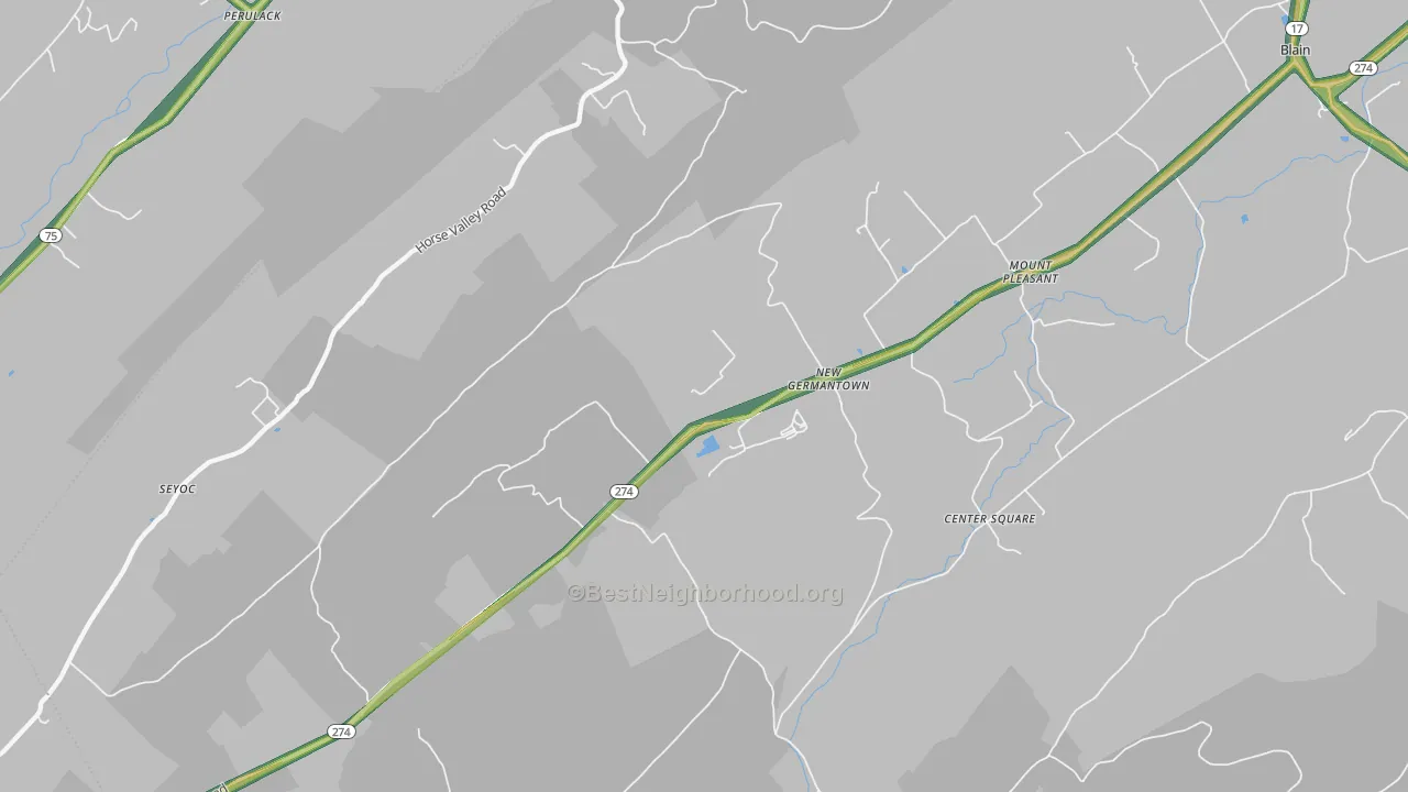 17071, PA Map of Noise Levels in 17071