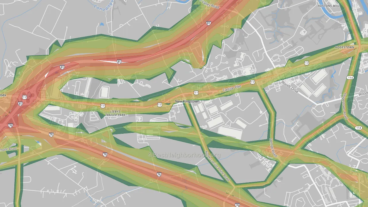17072, PA Map of Noise Levels in 17072