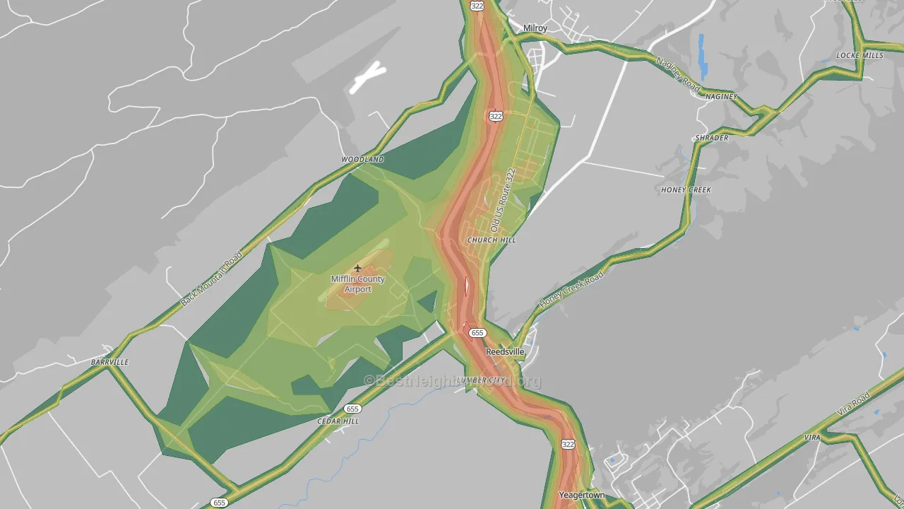 17084, PA Map of Noise Levels in 17084