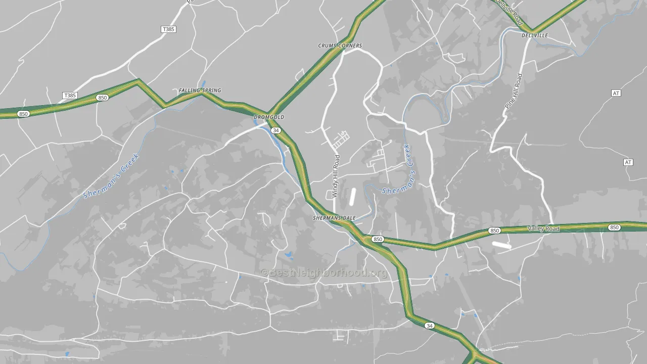 17090, PA Map of Noise Levels in 17090