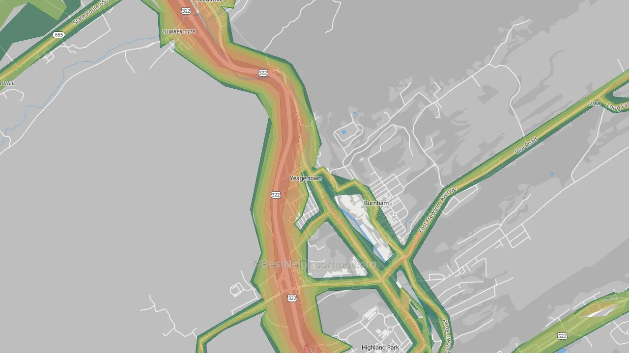 17099, PA Map of Noise Levels in 17099