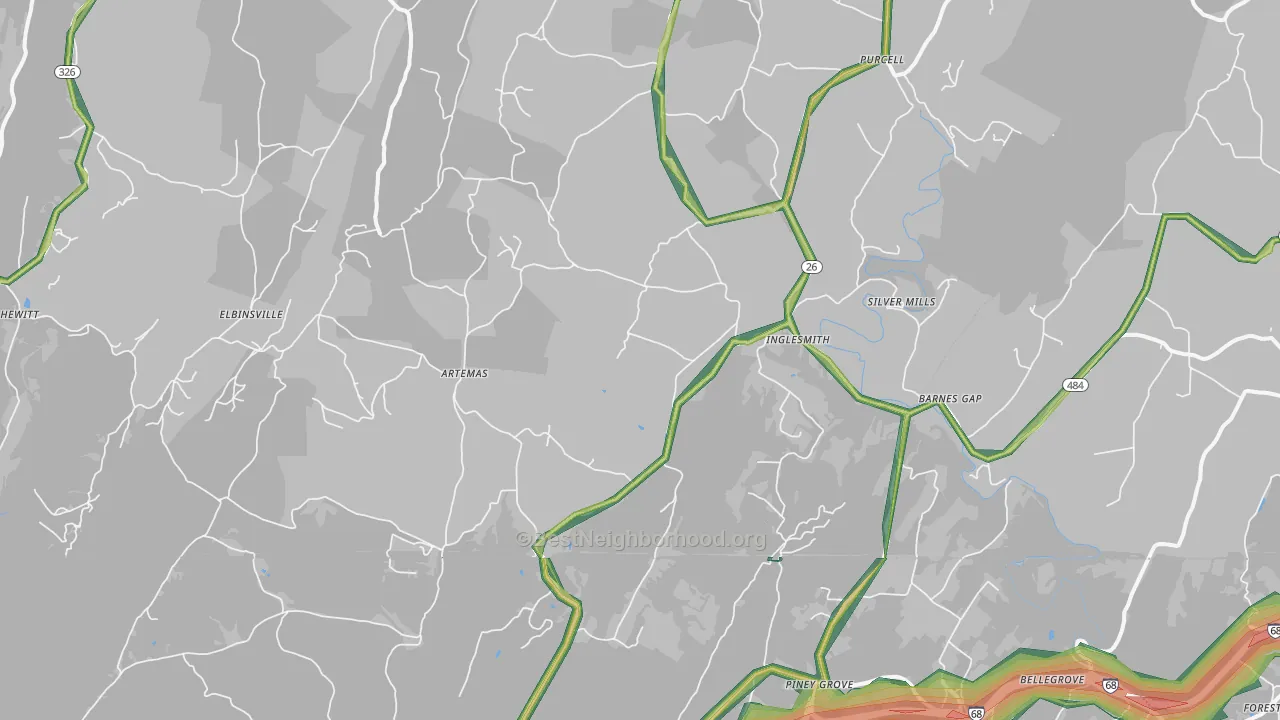 17211, PA Map of Noise Levels in 17211